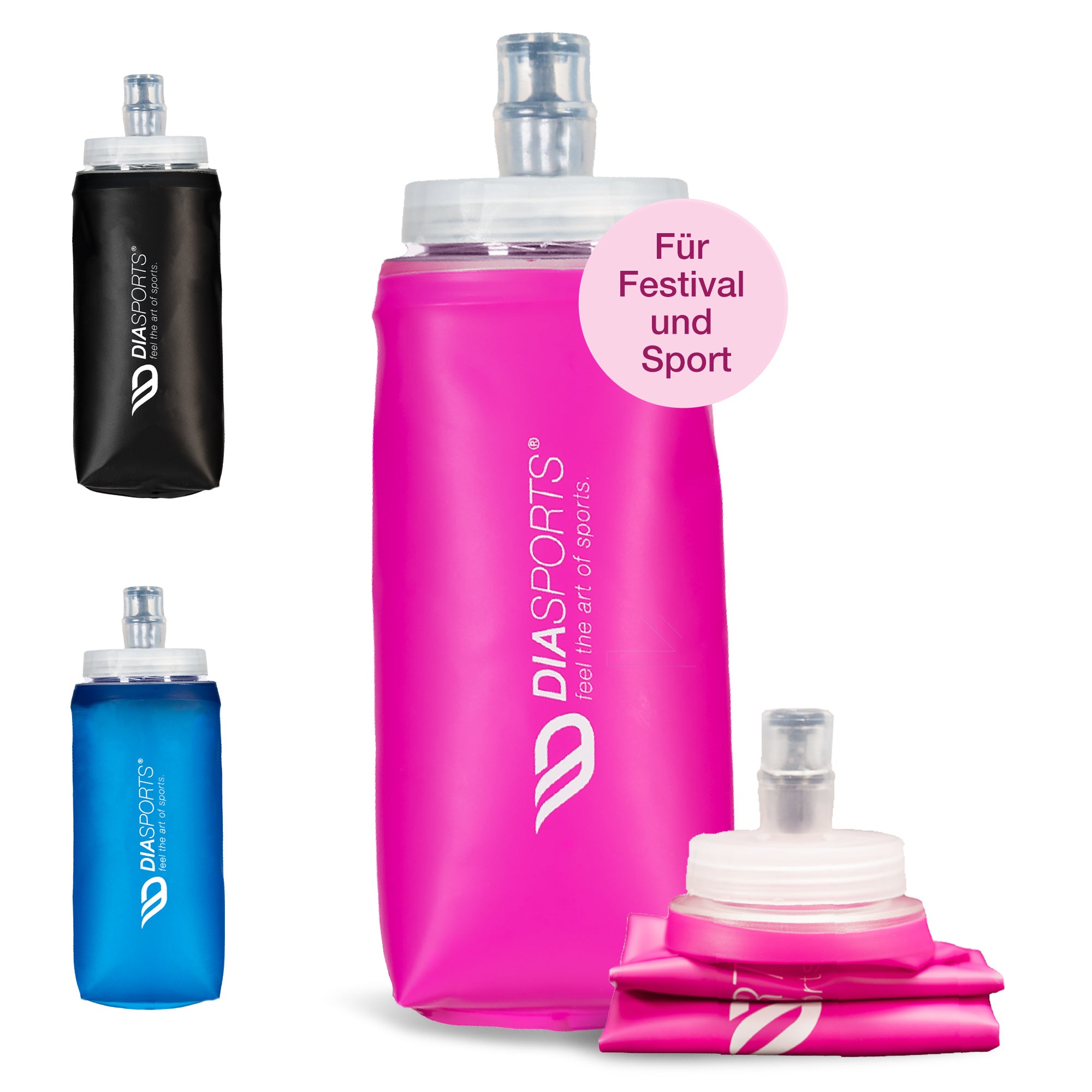 Flasky - Faltbare Trinkflasche Pink - DIASPORTS GmbH
